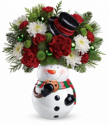 Teleflora's Snowman Cookie Jar Bouquet